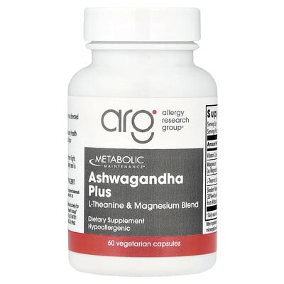 Ashwagandha Plus, L-Theanine & Magnesium Blend, 60 вегетарианских капсул