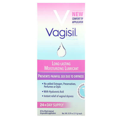 Vagisil увлажняющий лубрикант длительного действия, 8 одноразовых аппликаторов, 0.2 oz (5.9 g) каждый