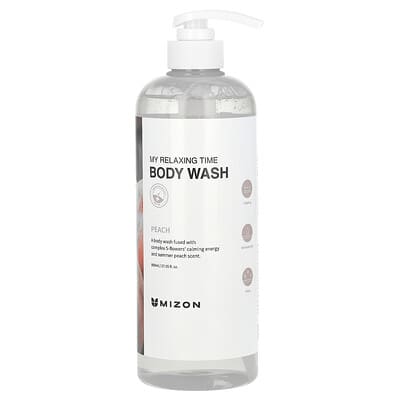Mizon My Relaxing Time, гель для душа, персик, 27.05 fl oz (800 ml)