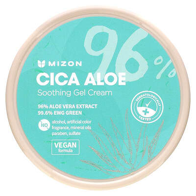 Успокаивающий гель-крем Mizon Cica Aloe, 96% Soothing Gel Cream, 10.58 oz (300 g)