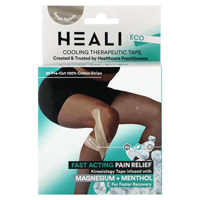 Терапевтическая кинезиотейп Heali Medical Corp, Beige Splash, 20 предварительно нарезанных полосок