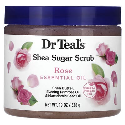 Сахарный скраб для тела Shea Sugar Scrub, эфирное масло, роза, 19 oz (538 g)