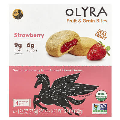 Батончики Fruit & Grain, Strawberry, 4 шт., 1.32 oz (37.5 g) каждый