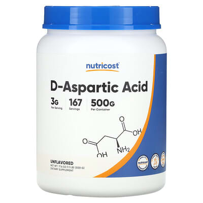 D-Aspartic Acid, без вкуса, 17.9 oz (500 g)