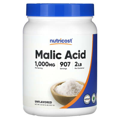 Малеиновая кислота Nutricost Malic Acid, Unflavored, 32 oz (907 g)