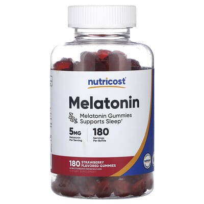 Мармеладки Melatonin Nutricost, Strawberry, 5 mg, 180 Gummies