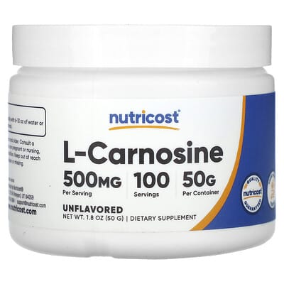 L-Carnosine, Unflavored, 1.8 oz (50 g) L-карнозин