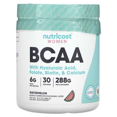 Женский BCAA с гиалуроновой кислотой, фолатом, биотином и кальцием, Watermelon, 306 g