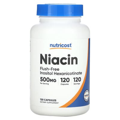 Nutricost Ниацин, без эффекта прилива, 500 mg, 120 капсул