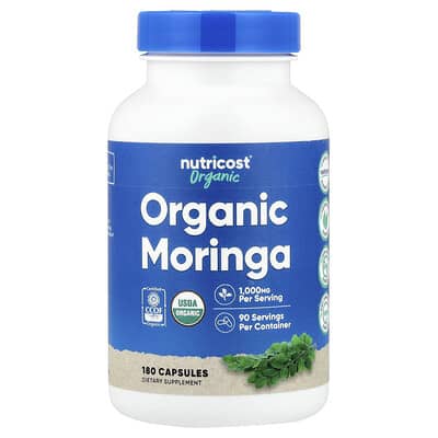 Nutricost органическая моринга, 180 капсул (500 mg на капсулу)