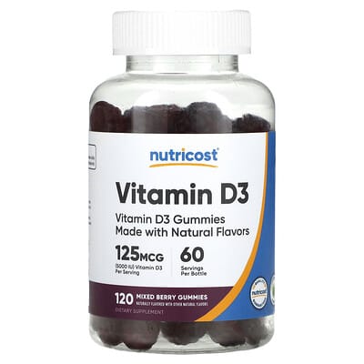 Желейные витамины Vitamin D3, Mixed Berry, 120 шт (62.5 mg на шт)