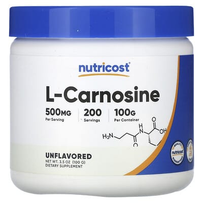 L-Carnosine, Unflavored, 3.6 oz (100 g) L-карнозин