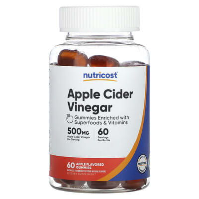 Желейные конфеты с яблочным уксусом Nutricost, 60 штук
