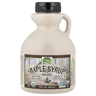 Real Food, Organic Maple Syrup, Grade A, Dark Color, 16 fl oz (473 ml)