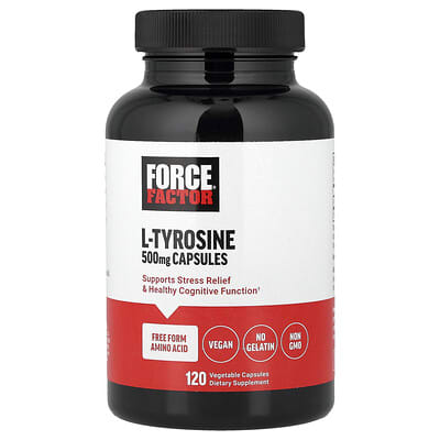 Force Factor L-Tyrosine, 500 mg, 120 вегетарианских капсул