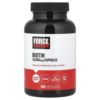 Biotin, 10,000 mcg, 100 растительных капсул