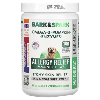 Allergy Relief Immune Chews, For Dogs, Chicken, 180 Soft Chews, 13.9 oz (396 g)