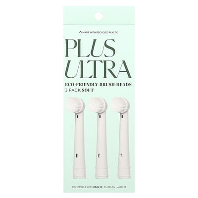 Eco-Friendly Brush Heads, Soft , 3 Pack