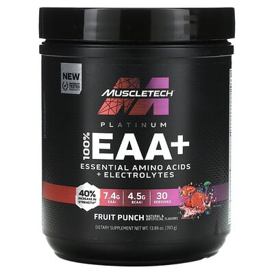 MuscleTech Platinum 100% EAA+, Fruit Punch, 13.86 oz