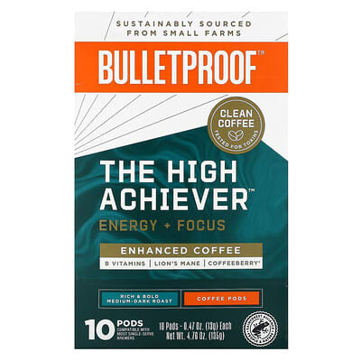 The High Achiever™ Coffee Pods, Medium Dark Roast, 10 Pods, 0.46 oz (13 g) Each