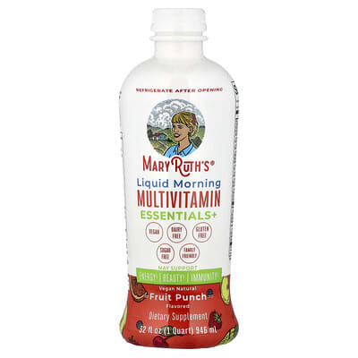 MaryRuth's Liquid Morning мультивитамины Essentials+, Fruit Punch, 32 fl oz