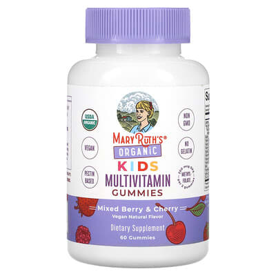 Детние мультивитаминные мармеладные конфеты MaryRuth's Mixed Berry & Cherry, 60 шт