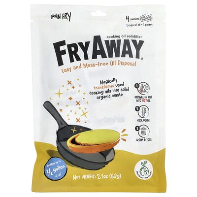 FryAway загуститель для масла, Pan Fry, 4 пакетика, 2.1 oz (60 g)