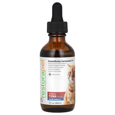 RestoraPet средство для здоровья кошек и собак, Organic Tuna, 2 fl oz (60 ml)
