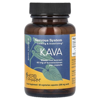 Herb Pharm Kava, 60 вегетарианских капсул
