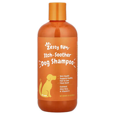 Шампунь для собак Zesty Paws Itch-Soother™, для всех возрастов, Clean, 16 fl oz (473 ml)
