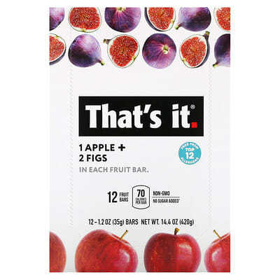 Fruit Bars, Apple + Figs, 12  Bars, 1.2 oz (35 g) Each