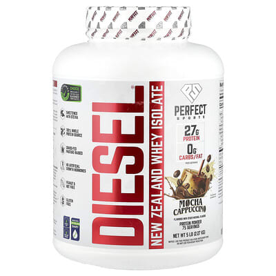 PERFECT Sports Diesel® изолят сывороточного протеина New Zealand, Mocha Cappuccino, 5 lb (2.27 kg)