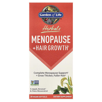 Herbals, Menopause + Hair Growth, Berry, 30 Vegan Softgels