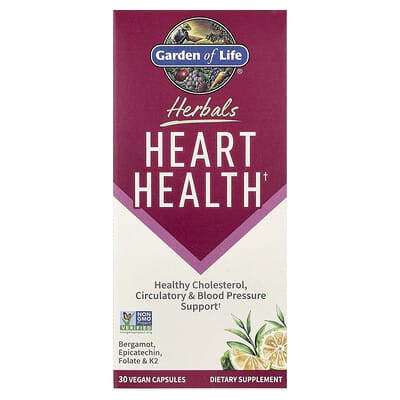 Травяной комплекс Garden of Life Heart Health, Sweet Citrus, 30 веганских капсул