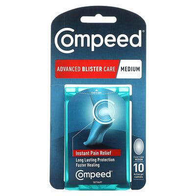Compeed средство для ухода за мозолями, Medium, 10 активных гелевых подушечек