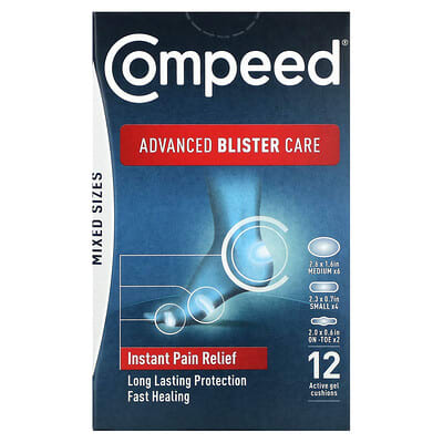 Средство от мозолей Advanced Blister Care, разные размеры, 12 гелевых подушечек