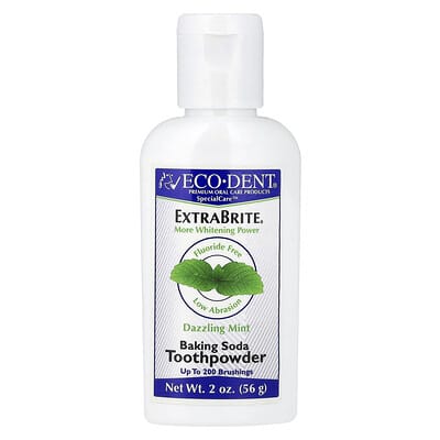 Зубной порошок ExtraBrite®, с пищевой содой, без фторидов, освежающая мята, 2 oz (56 g)