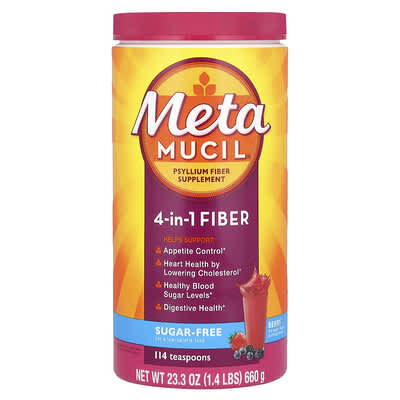 Metamucil 4-In-1 Fiber, вкус Berry, 23.3 oz (660 g)