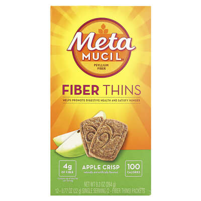 Fiber Thins, Apple Crisp, 12 Packets, 0.77 oz (22 g) Each