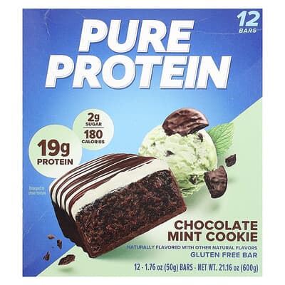 Протеиновый батончик без глютена, Chocolate Mint Cookie, 12 штук, 1.76 oz (50 g) каждый