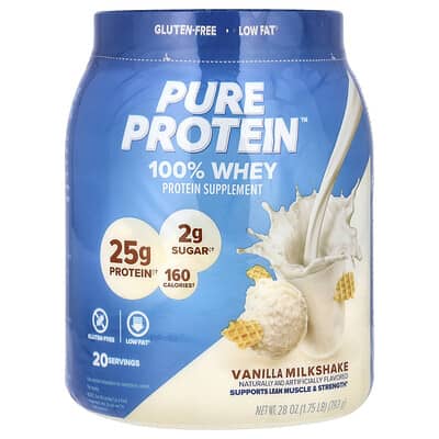 Сыворотка Pure Protein 100% Whey Protein, Vanilla Milkshake, 1.75 lb (793 g)