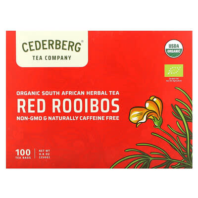 Травяной чай Cederberg Tea Co Organic South African Red Rooibos Caffeine Free 100 Tea Bags 8.8 oz (250 g)