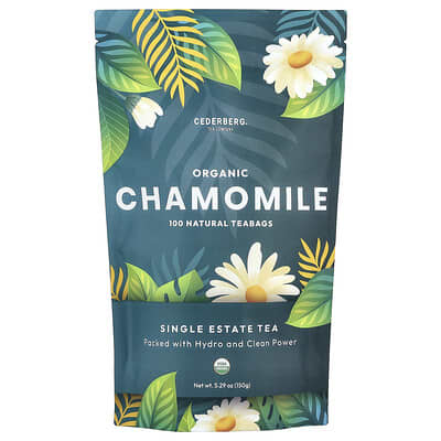 Cederberg Tea Co органический ромашковый чай, без кофеина, 100 пакетиков, 5.29 oz