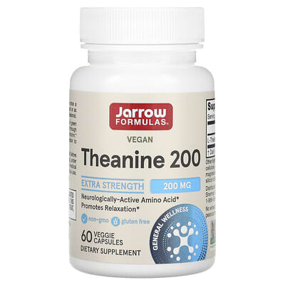 Веганский теанин 200, 200 mg, 60 вегетарианских капсул