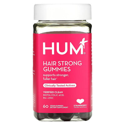 Hair Strong Gummies, Strawberry, 60 Vegan Gummies