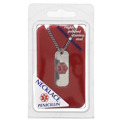 Кулон Emerge-Alert Allergy Necklace, Penicillin, 1 Count
