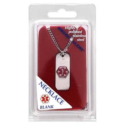 Medical Necklace, Blank, 1 Count