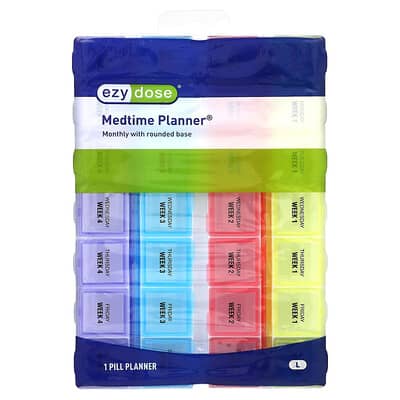 Monthly with Rounded Base Medtime Planner, Large, 1 Count