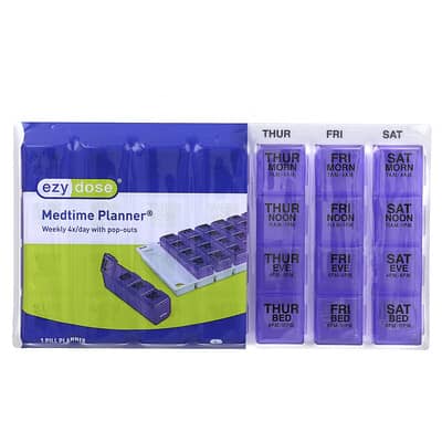 Ezy Dose Планировщик Medtime Weekly 4X/Day, Large, 1 шт.