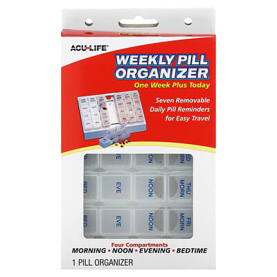 Ezy Dose One Week Plus Today еженедельный органайзер для таблеток, 1 шт